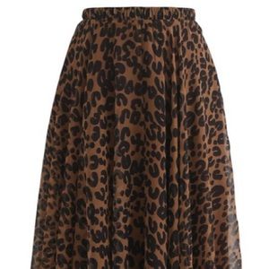 Leopard Watercolor Maxi Skirt